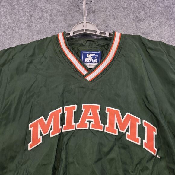 Vintage Miami Hurricanes Jacket Mens 2XL NCAA Football Starter Pullover 90s - Picture 5 of 16